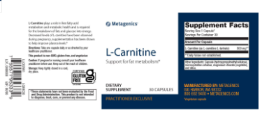 Metagenics L-Carnitine | The Madison Apothecary Metagenics L-Carnitine | The Madison Apothecary