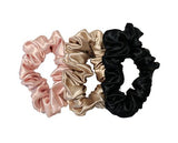 SLIP SCRUNCHIES - PINK, CARAMEL, BLACK